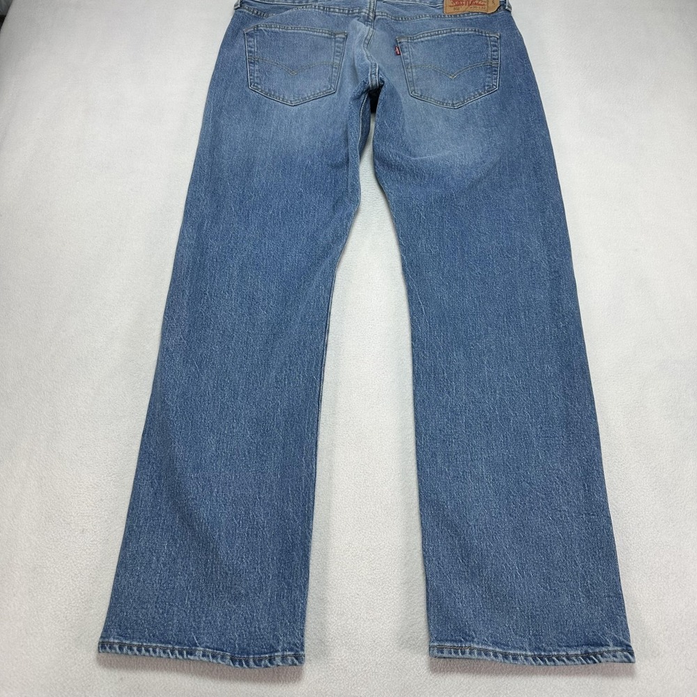 Levi's 501 Jeans Mens 36x31 Blue Regular Straight Denim Button Fly Casual Modern - Picture 10 of 14